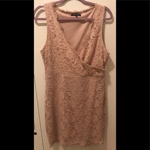 Pink Lace Detail Mini Dress
